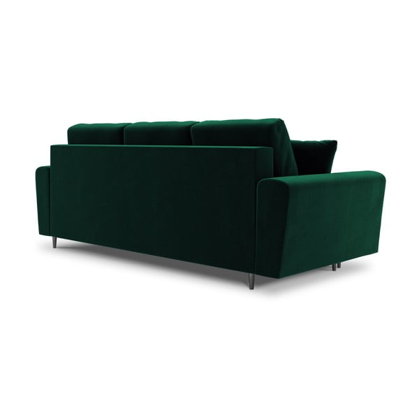 Zelená zamatová rozkladacia/s úložným priestorom pohovka 235 cm Kyoto – Cosmopolitan Design-image-3