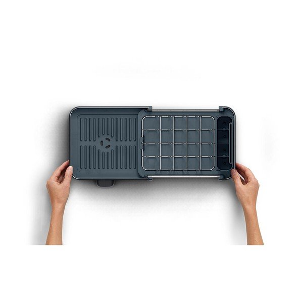 Čierny nastaviteľný plastový odkvapkávač 31x19 cm Extend Slim Steel – Joseph Joseph-image-4