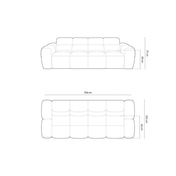 Sivá pohovka 256 cm Lisa – Micadoni Home-image-4