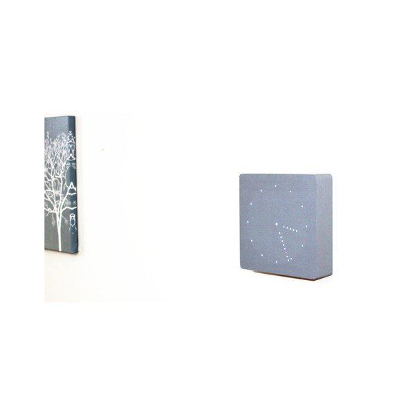 Sivý budík s bielym LED displejom Gingko Analogue Click Clock-image-3