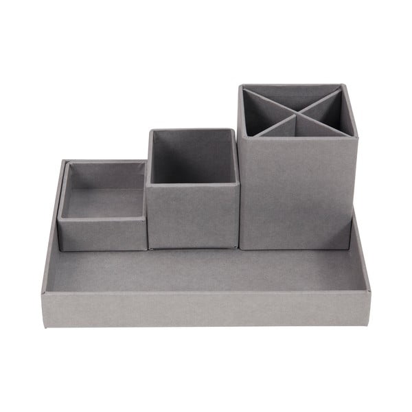 Sivý 4-dielny stolový organizér na písacie pomôcky Bigso Box of Sweden Lena-image-2