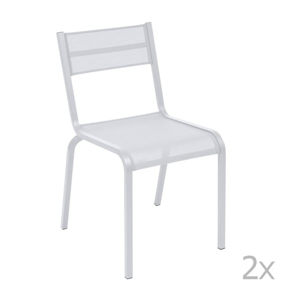 Sada 2 bielych kovových záhradných stoličiek Fermob Oléron