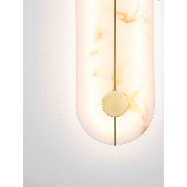 Krémovobiele/v mosadznej farbe LED nástenné svietidlo v dekore kameňa Aider – Nova Luce-image-2