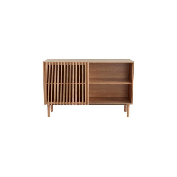 Skrinka v dekore jaseňa s posuvnými dverami v prírodnej farbe 124x80x45 cm Sion – Jotex