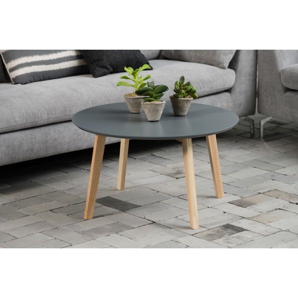 Sivý konferenčný stolík Actona Molina, ⌀ 50 cm-image-2