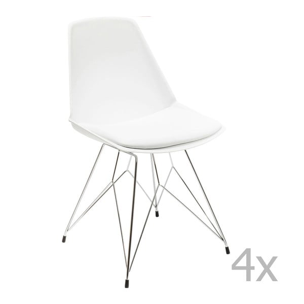 Sada 4 bielych stoličiek Kare Design Wire White