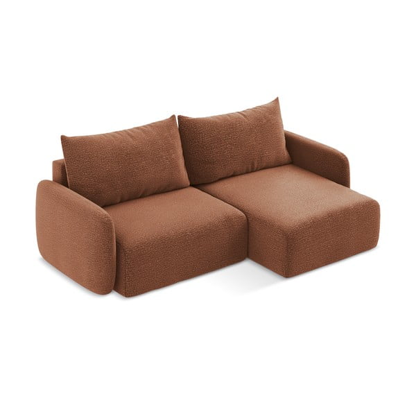 Rozkladacia/s úložným priestorom rohová pohovka v tehlovej farbe (pravý roh) Kalena – Makamii-image-3