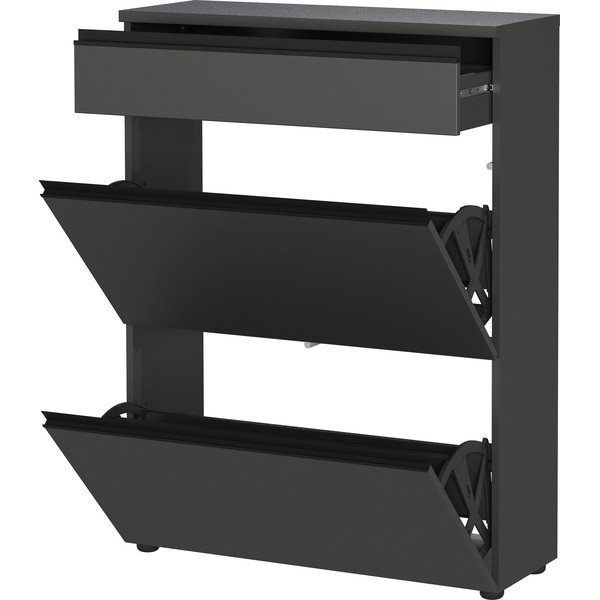 Antracitová skrinka na topánky 80x107x29 cm Baldone – Germania-image-2