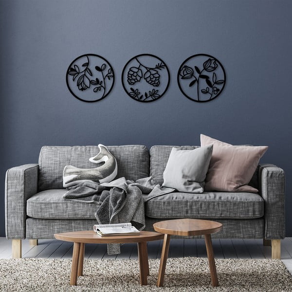 Kovová nástenná dekorácia Floral - Wallity-image-3