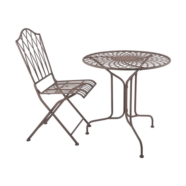 Hnedá kovová skladacia záhradná stolička – Esschert Design-image-3