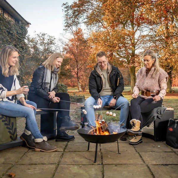 Čierna záhradná lavica Curved - Esschert Design-image-3