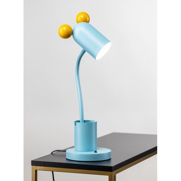 Svetlomodrá stolová lampa s kovovým tienidlom (výška 50 cm) Mouse – GTV-image-1
