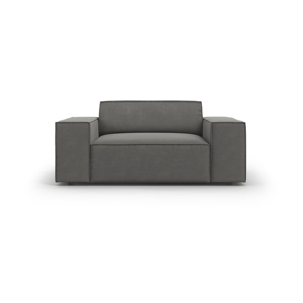 Sivé zamatové kreslo Jodie – Micadoni Home-image-3