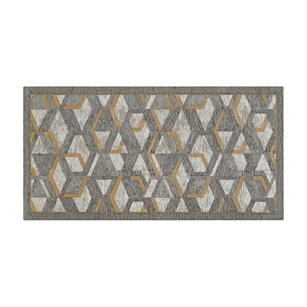 Sivo-zlatý behúň Floorita Hypnotik, 55 x 190 cm-image-2