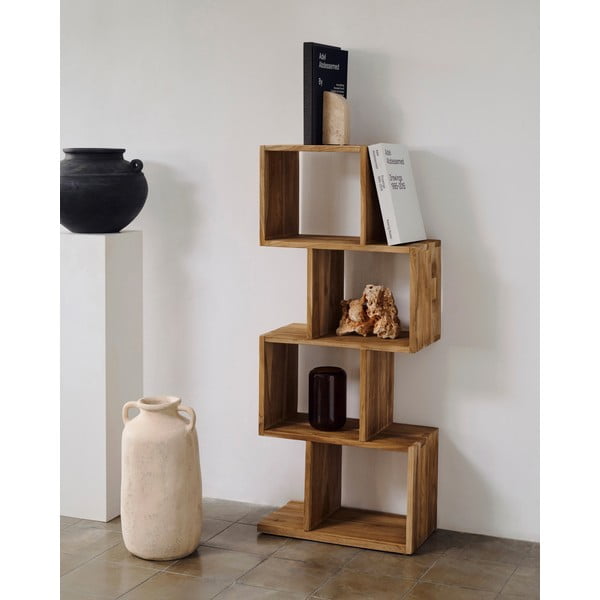 Knižnica z tíkového dreva v prírodnej farbe 55x132x30 cm Aroba – Kave Home-image-1