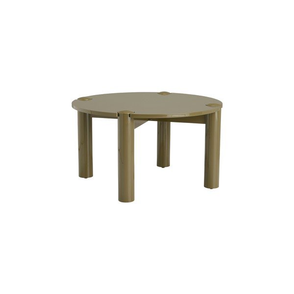 Khaki okrúhly konferenčný stolík z MDF ø 80 cm Pussel – Ellos Home-image-2