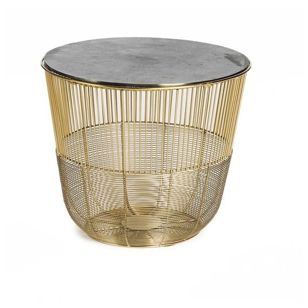 Príručný stolík v zlatej farbe Simla Circle, ⌀ 38 cm