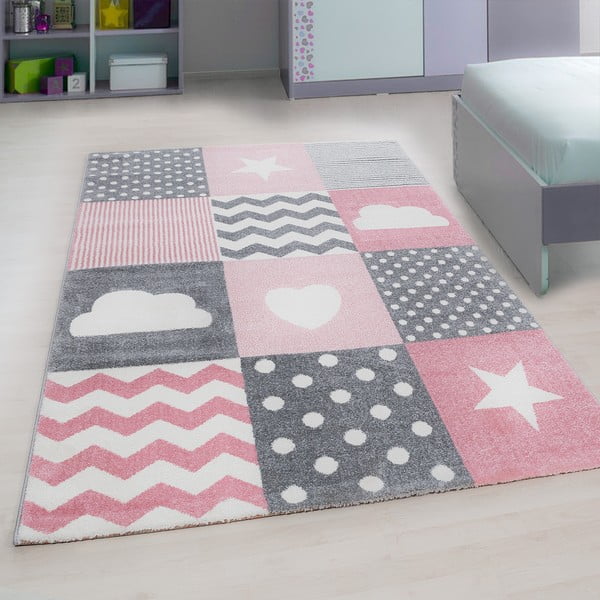 Ružovo-sivý detský koberec 160x230 cm Kids – Ayyildiz Carpets-image-1