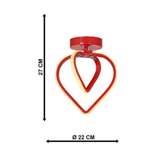 Červené kovové LED stropné svietidlo Sevinc – Squid Lighting-image-4