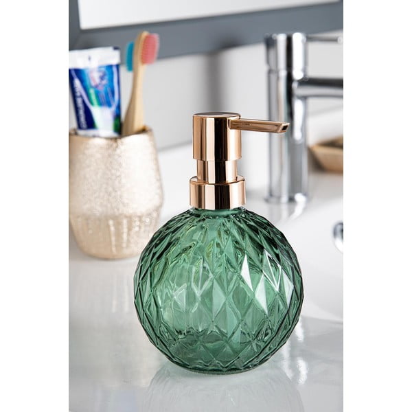 Zelený sklenený dávkovač mydla 450 ml - Foutastic-image-1