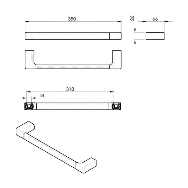 Nástenný mosadzný držiak na uteráky v zlatej farbe Gedy Pirenei – Sapho-image-1