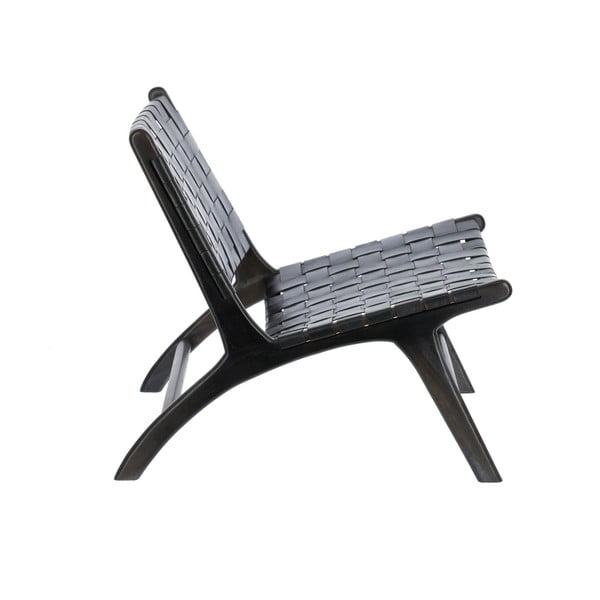 Čierne kreslo s výpletom Calixta - Kave Home-image-2