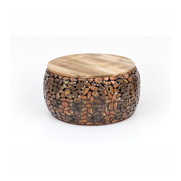 Konferenčný stolík s drevenou doskou WOOX LIVING Caramel, ⌀ 66 cm
