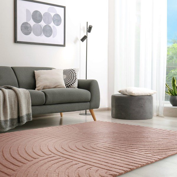 Ružový vlnený koberec 160x230 cm Hague – Asiatic Carpets-image-1