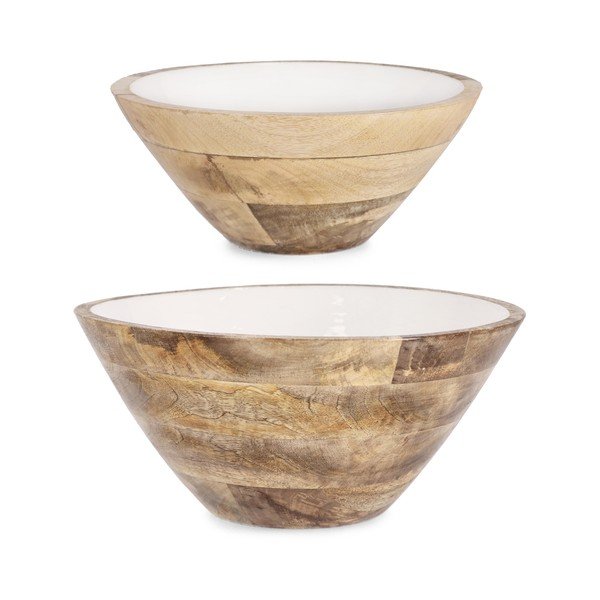 Biele drevené misy v súprave 2 ks ø 30,5 cm Knossos – Yes Everyday-image-1