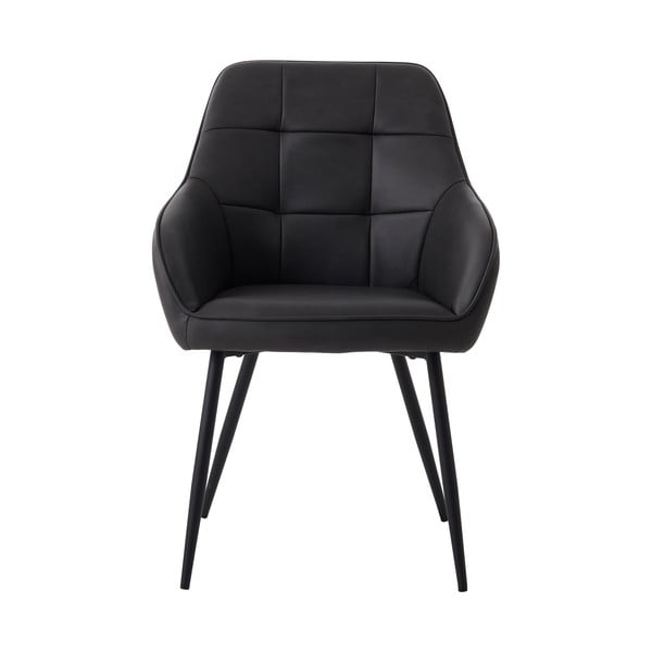 Tmavosivé čalúnené jedálenské kreslá v súprave s podrúčkami 2 ks Nolan Square – Unique Furniture-image-3