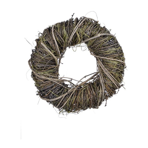 Guľatý dekorativní veniec z prútia a sušenej trávy Ego Dekor, ⌀ 24 cm