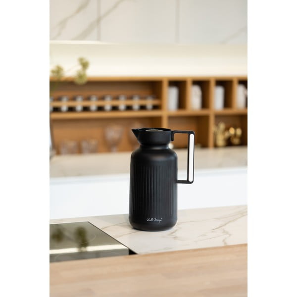 Matne čierna termoska 1 l Lungo – Vialli Design-image-1