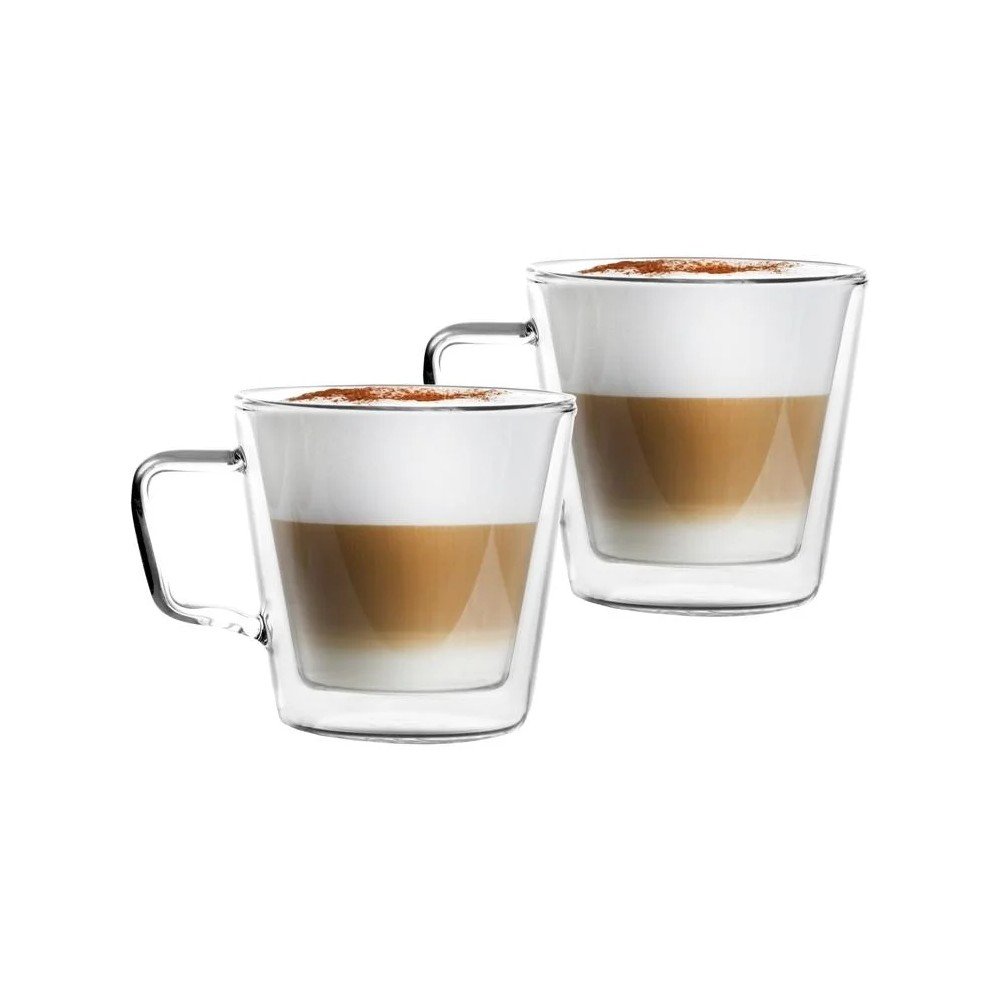 E-shop Sklenené hrnčeky v súprave 2 ks na cappuccino/dvojstenné 350 ml – Vialli Design