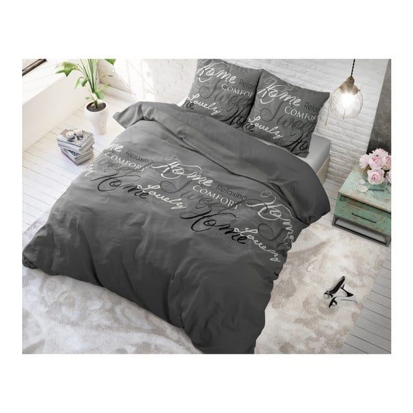 Sivé bavlnené obliečky na dvojlôžko Sleeptime Royal, 200 × 220 cm
