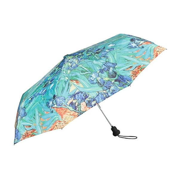 Tyrkysový skladací dáždnik Von Lilienfeld Irises, ø 90 cm