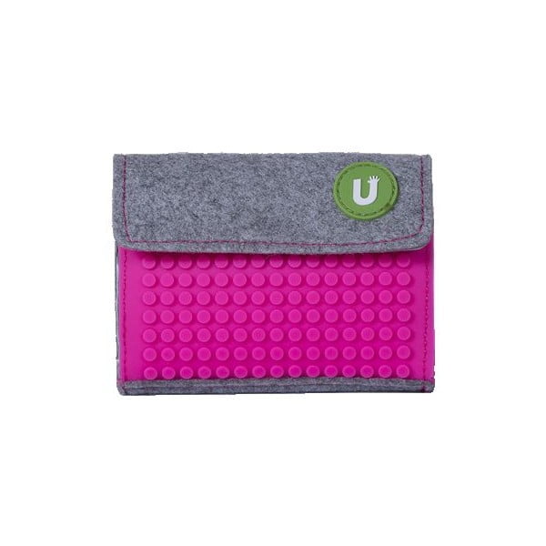 Pixelová peňaženka grey/fuchsia
