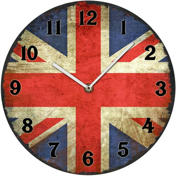 Sklenené hodiny UK, 30 cm