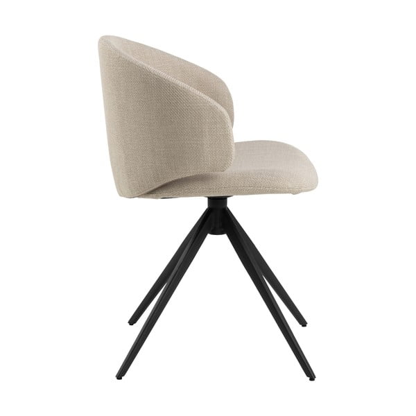 Béžové čalúnené jedálenské kreslo s podrúčkami Ella – Actona-image-4