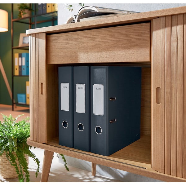 Sivý pákový zaraďovač s hebkým povrchom Leitz Cosy, A4-image-3