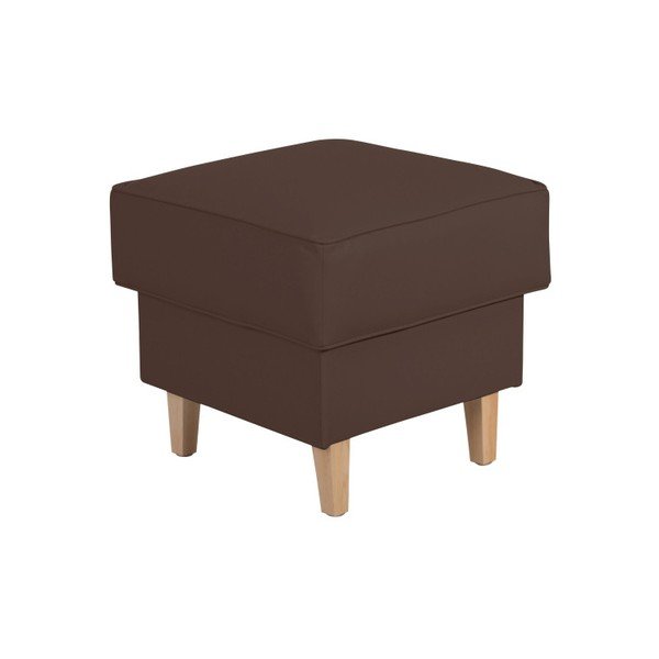 Tmavohnedá podnožka z imitácie kože Max Winzer Lorris Leather Brown