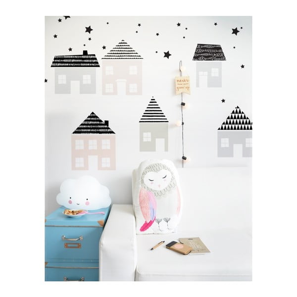 Sada 6 nástenných samolepiek Dekornik Little Town-image-1