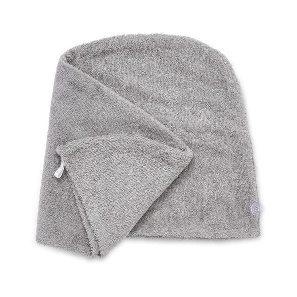 Sivé rýchloschnúce bavlnené uteráky na vlasy v súprave 2 ks 20x13 cm Quick Dry – Catherine Lansfield-image-2
