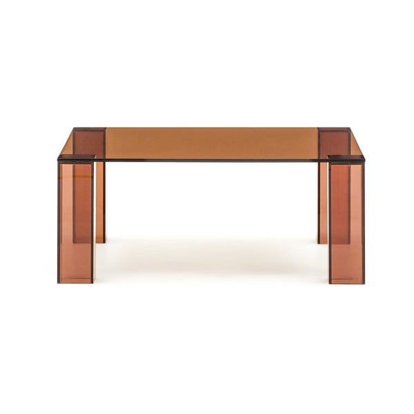 Hnedý sklenený konferenčný stolík 85x85 cm Adularia – Kave Home-image-3