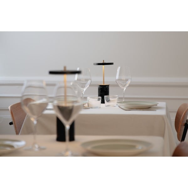 Čierna mramorová LED stolová lampa so stmievačom s kovovým tienidlom (výška  25,5 cm) Asteria Move Mini – UMAGE-image-1