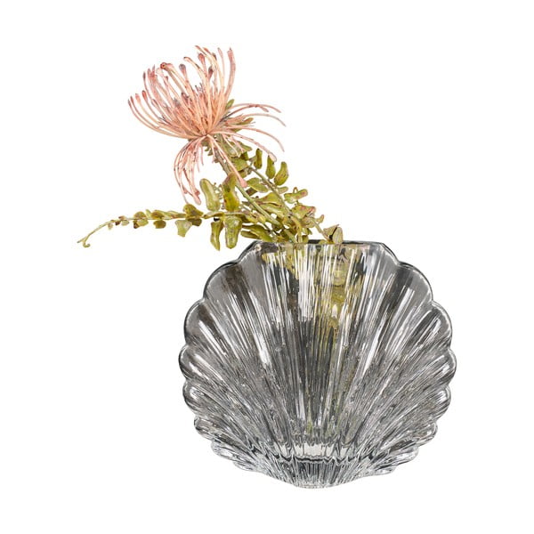 Svetlosivá sklenená ručne vyrobená váza – House Nordic-image-3