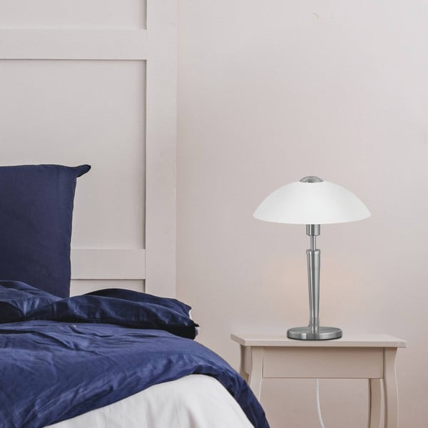 Sivá stolová lampa so stmievačom so skleneným tienidlom (výška  35 cm) SOLO 1 – EGLO-image-1