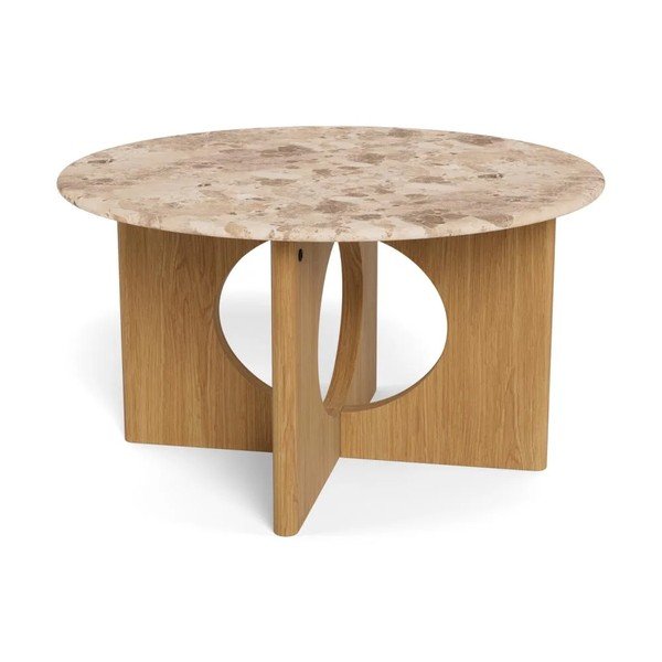 Okrúhly konferenčný stolík s mramorovou doskou v prírodnej farbe ø 80 cm Foley – Actona-image-3