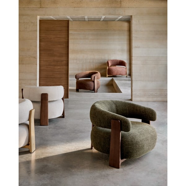 Hnedé ženilkové kreslo Granite – Kave Home-image-1