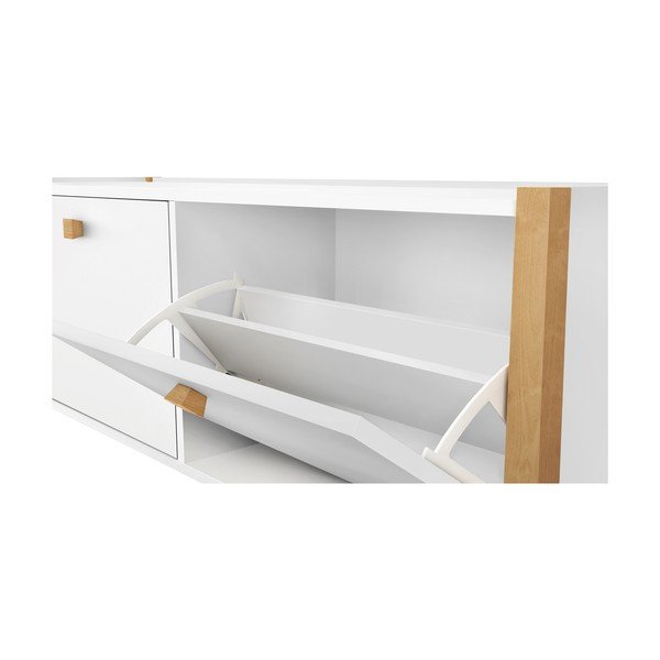 Biela skrinka na topánky s lavicou Woodman Hannover-image-1