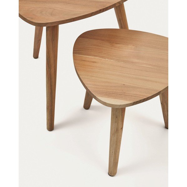 Odkladacie stolíky v súprave 2 ks z masívu akácie 60x61 cm Duvani – Kave Home-image-3